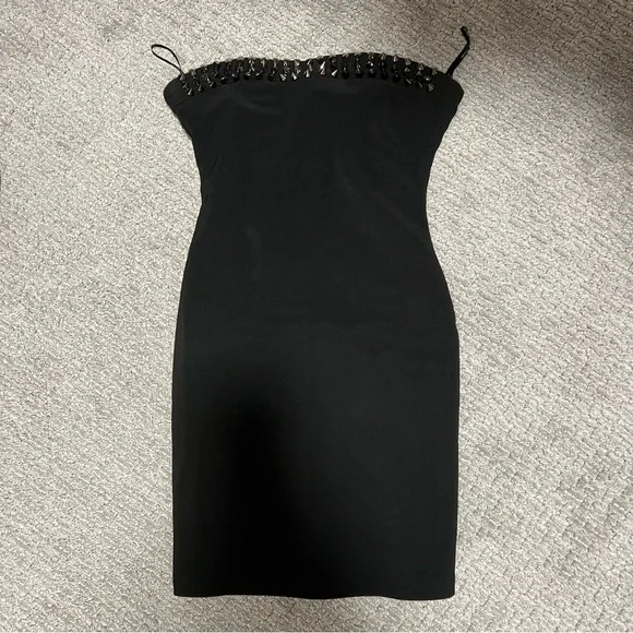 spiked black dress Black Fringe Midaxi Dress main image 1